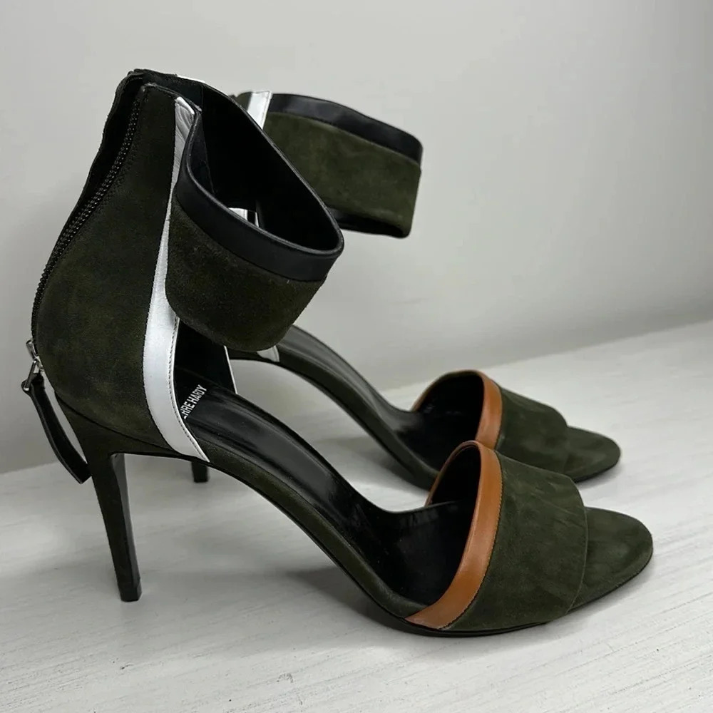 Pierre Hardy Womens Colorblock Suede Ankle-Cuff Sandal | Size 38 — image 5 of 6